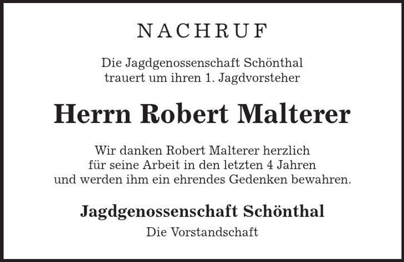 Traueranzeige Robert Malterer