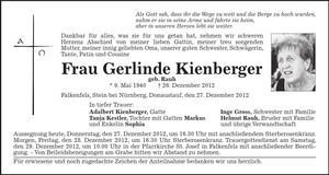 Traueranzeige Gerlinde Kienberger