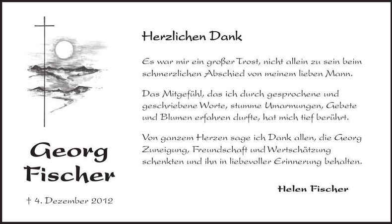 Traueranzeige Georg Fischer