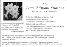 Traueranzeige Petra Christiane Neumann