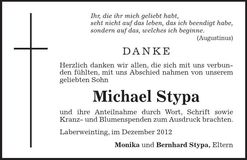 Traueranzeige Michael Stypa