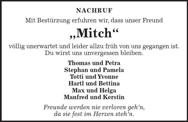 Traueranzeige  Mitch