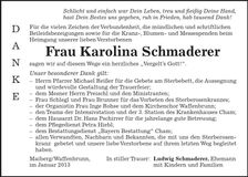 Traueranzeige Ludwig Schmaderer