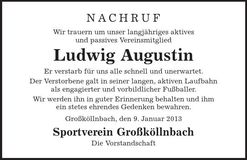 Traueranzeige Ludwig Augustin