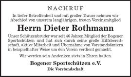 Traueranzeige Dieter Rothmann