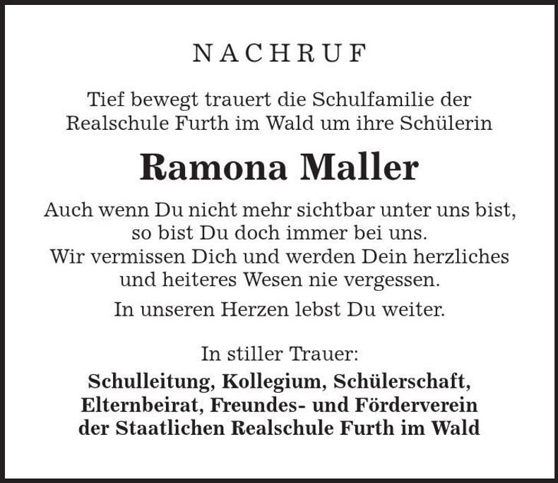 Traueranzeige Ramona Maller