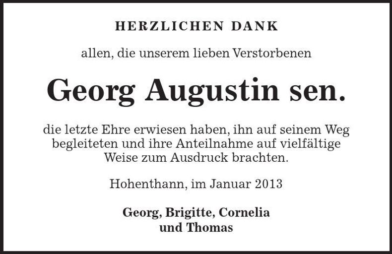 Traueranzeige Georg Augustin