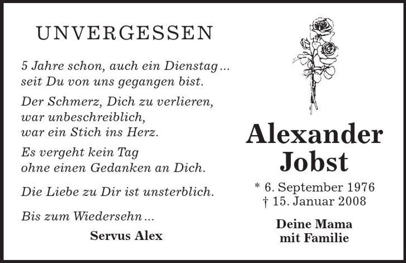 Traueranzeige Alexander Jobst