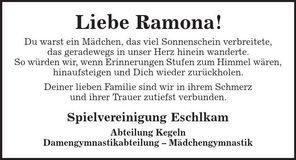 Traueranzeige Ramona Maller