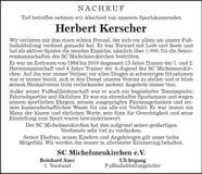 Traueranzeige Herbert Kerscher