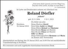 Traueranzeige Roland Dörfler