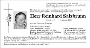 Traueranzeige Reinhard Salzbrunn