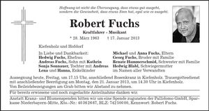 Traueranzeige Robert Fuchs