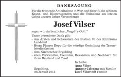 Traueranzeige Josef Vilser