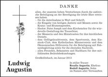 Traueranzeige Ludwig Augustin