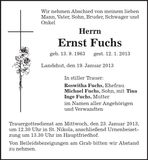 Traueranzeige Ernst Fuchs