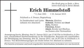 Traueranzeige Erich Himmelstoß