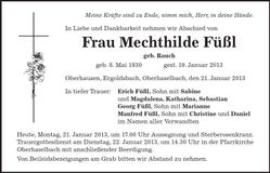 Traueranzeige Mechthilde Füßl