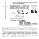 Traueranzeige Harri Hentschel
