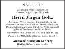Traueranzeige Jürgen Goltz