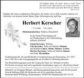 Traueranzeige Herbert Kerscher