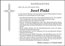 Traueranzeige Josef Pinkl