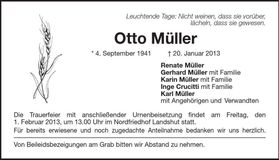 Traueranzeige Otto Müller