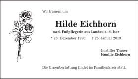 Traueranzeige Hilde Eichhorn