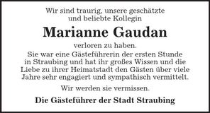 Traueranzeige Marianne Gaudan