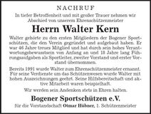 Traueranzeige Walter Kern