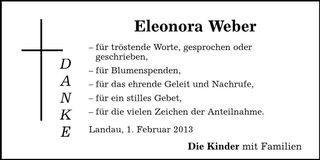 Traueranzeige Eleonora Weber