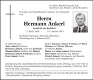 Traueranzeige Hermann Ankerl