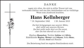 Traueranzeige Hans Kellnberger