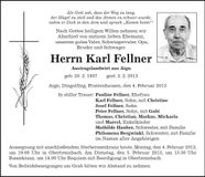 Traueranzeige Karl Fellner