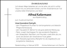 Traueranzeige Alfred Kellermann