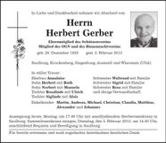 Traueranzeige Herbert Gerber