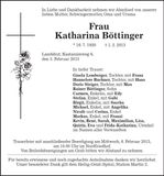 Traueranzeige Katharina Böttinger