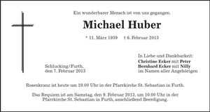 Traueranzeige Michael Huber