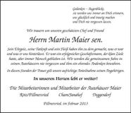 Traueranzeige Martin Maier