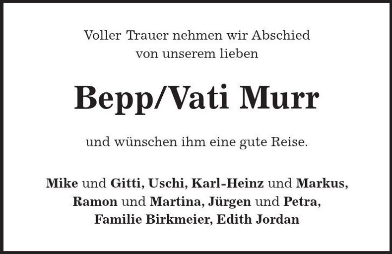 Traueranzeige Josef Murr
