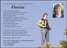 Traueranzeige Florian Stumreiter