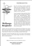 Traueranzeige Walburga Berghofer