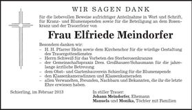 Traueranzeige Elfriede Meindorfer
