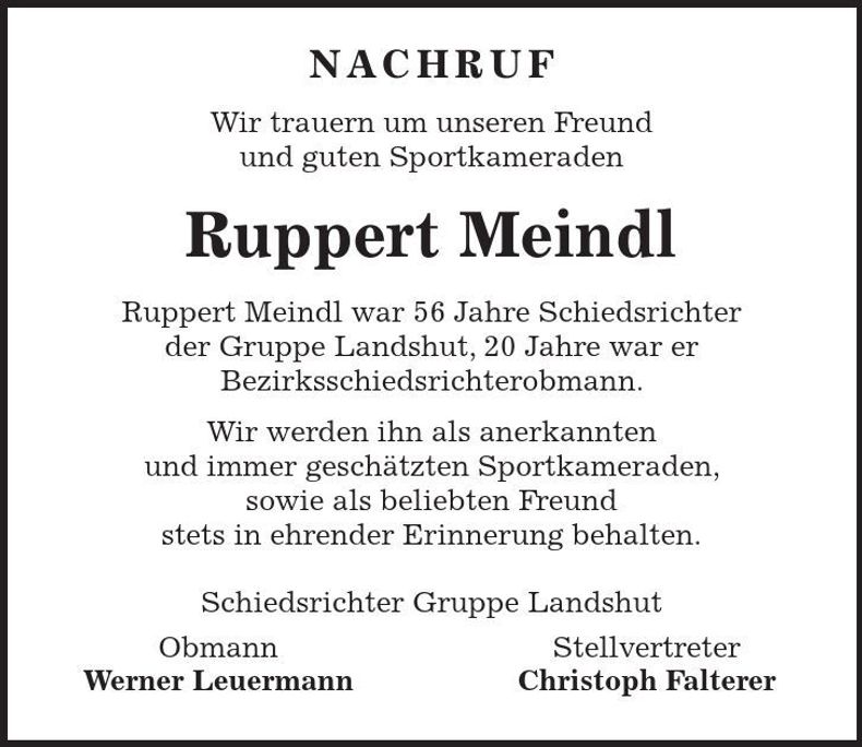 Traueranzeige Ruppert Meindl