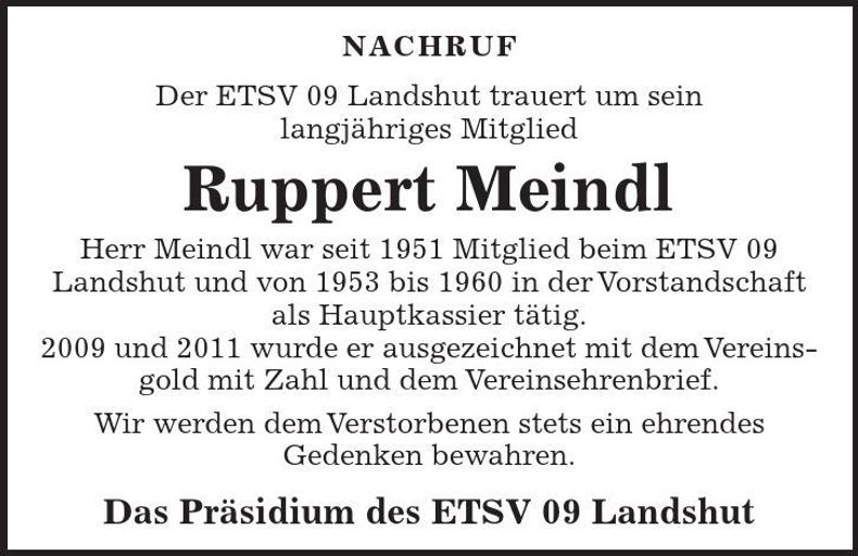 Traueranzeige Ruppert Meindl