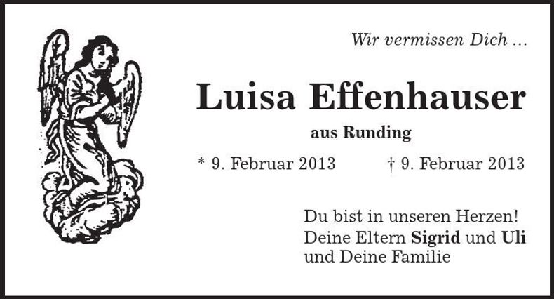 Traueranzeige Luisa Effenhauser