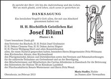 Traueranzeige Franz Blüml