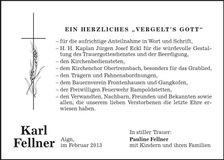 Traueranzeige Karl Fellner