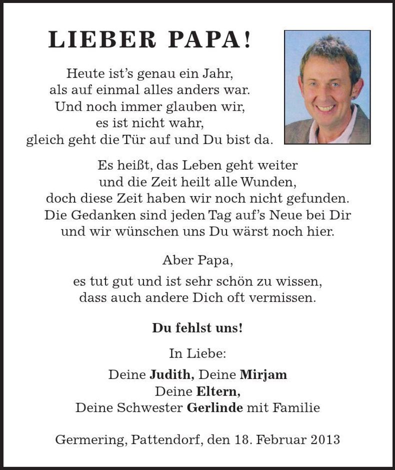 Traueranzeige Josef Wieser