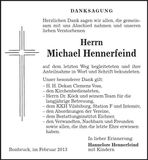 Traueranzeige Michael Hennerfeind